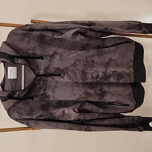 Old Navy Men's Gray Tie-Dye Half-Zip Hoodie